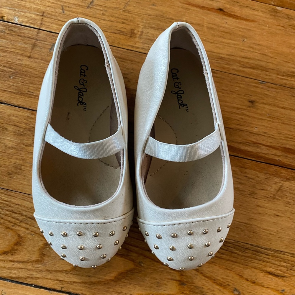 Cat & Jack Cream Studded Mary Jane Flats